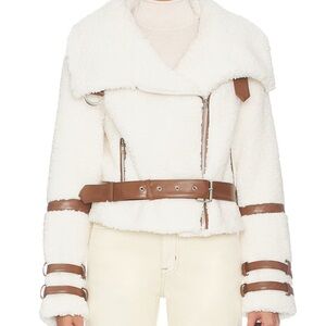 Tularosa Cream and Brown Teddy Jacket